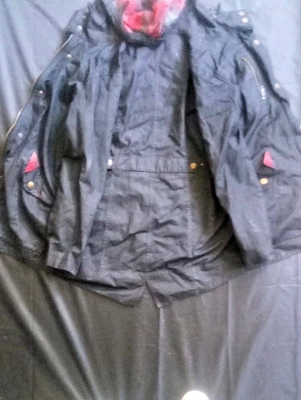 Plaid Ski Jacket in Black & Red
